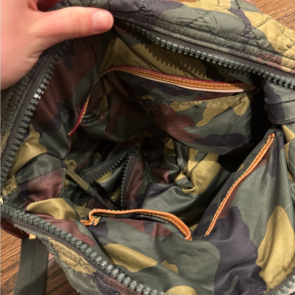 MZ Wallace Quilted Camouflage Satchel in Olive, Brown, Black - Picture 5 of 8